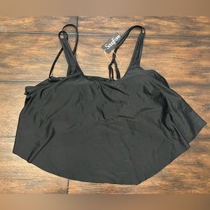 Cropped swim top black xxxl